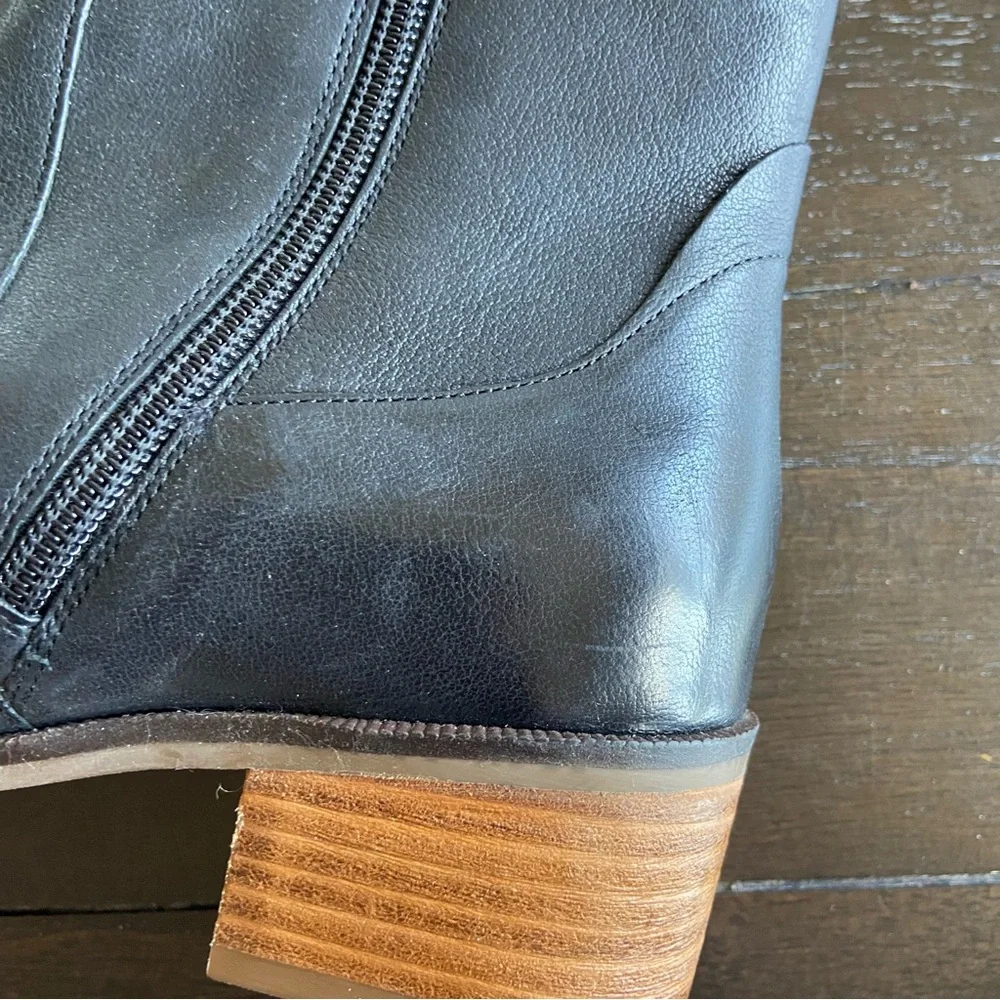 Cole Haan Maci‎ Black Leather Heeled Ankle Boot Size 7.5